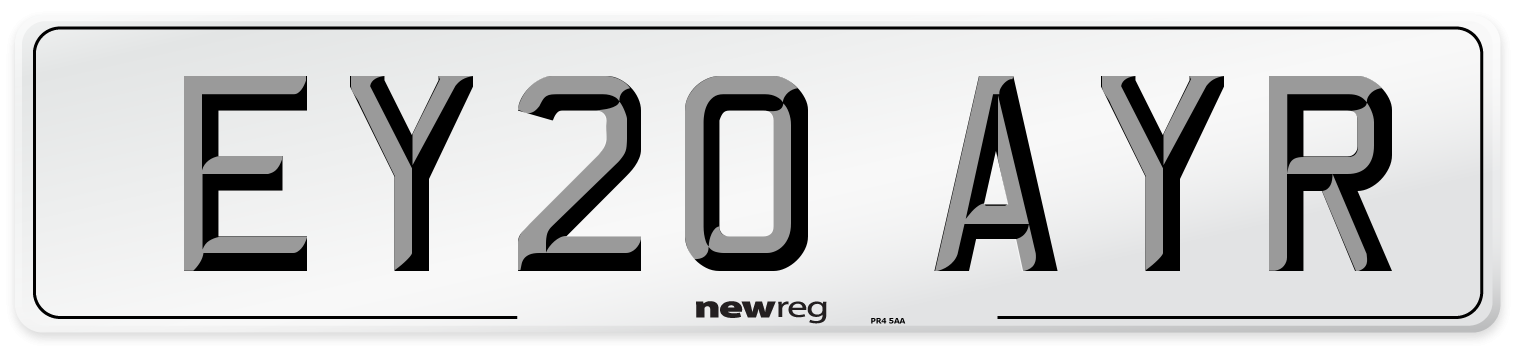 EY20 AYR Number Plate from New Reg